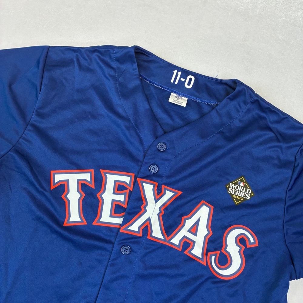 Texas Rangers Baseball Jersey Mens M Blue Marcus Semien 2 2023 World Series 11-0